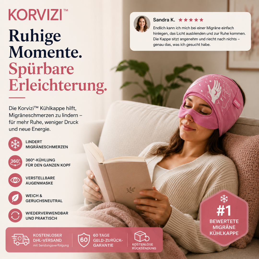 Korvizi™ – Migräne-Kühlkappe mit Augenmaske